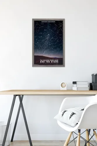Vista 6 de Póster de pared de The Stars, 22.4 pulgadas de largo x 14.7 pulgadas de ancho, versión enmarcada de madera de granero