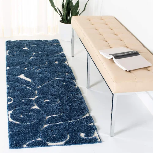 Vista 59 de SAFAVIEH Florida Shag Collection - Alfombra decorativa, 2 x 3 pies, color crema y beige, diseño de volutas, no desprende pelusa y fácil de limpiar