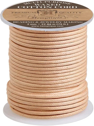 Vista 2 de Hemptique Cordón de algodón encerado de 0.020 in para artes y manualidades (negro, 0.020 in)