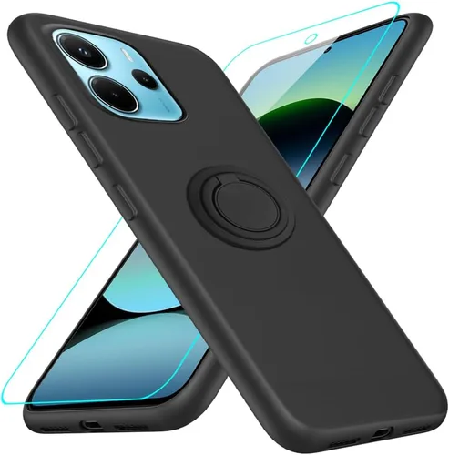 Vista 19 de Funda compatible con Blackview Shark 6/Oscal Tiger 8 con protector de pantalla, soporte de anillo giratorio de 360°, TPU a prueba de golpes, funda