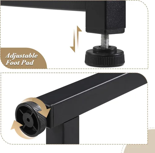 Vista 8 de Athena Collection Escritorio para computadora de juegos de 55 pulgadas, moderno escritorio de madera simple con bolsa de almacenamiento
