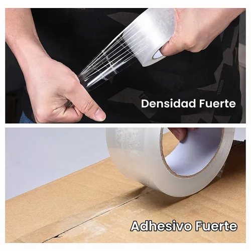 Vista 3 de Pacific Mailer - Cinta adhesiva de embalaje, 4,7 cm de ancho x 59 m por rollo, transparente, cinta de cartón de embalaje resistente de 2,7 mil