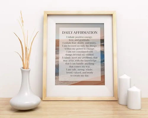 Vista 4 de Daily Affirmation Inspirational Print 8x10 UNFRAMED Motivational Wall Art Ideal for Home or Office Décor Great Modern Typographic Gift for