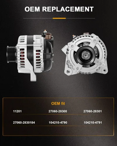 Vista 3 de Alternador ROADFAR 100AMP para Toyota para RAV4 2.4L 2006-2008, para 11201 Polea de 7 ranuras de 12 V Apto para Toyota para RAV4 2006-2008