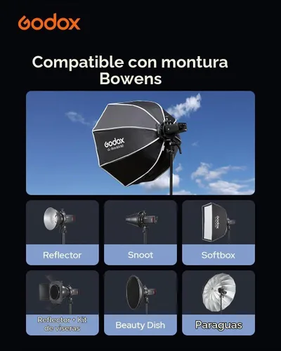 Vista 4 de Godox Soporte Speedlite S3 (S2 Upgrade) para Bowens Mount Holder Softbox