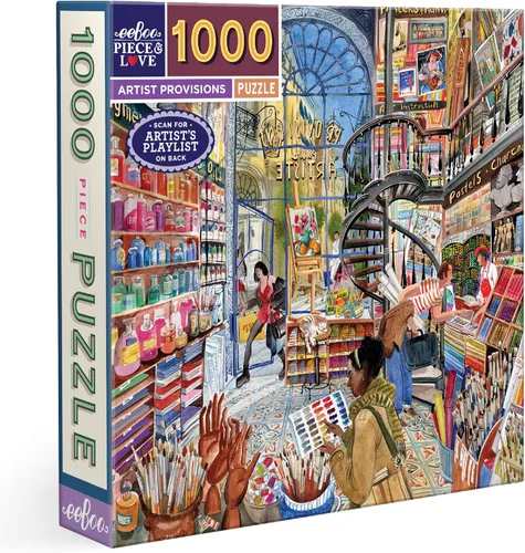 Vista 12 de eeBoo Rompecabezas de 1000 piezas, rompecabezas de boticario antiguo para adultos, cuadrado de 23 x 23 pulgadas, fabricado con tablero reciclado