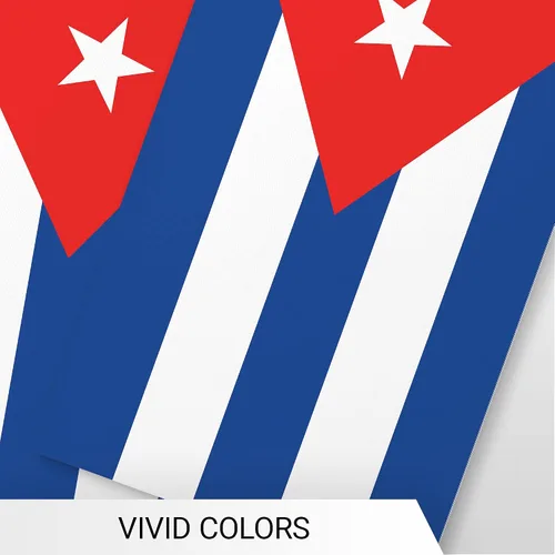 Vista 6 de G128 Bandera cubana de 8.2 x 5.5 pulgadas, cuerda completa de 33 pies, poliéster 150D impreso, decoraciones para bar, escuela, festivales