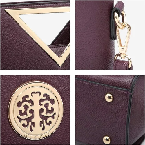 Vista 5 de Dasein Bolso de mano de moda para mujer con asa triangular, bolso de trabajo con cartera a juego