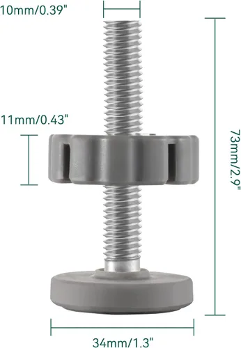 Vista 4 de Babelio Varillas de husillo roscadas M10 (0.394 pulgadas), kit de pernos de tornillo para puertas de bebé, apto para todas las puertas montadas a