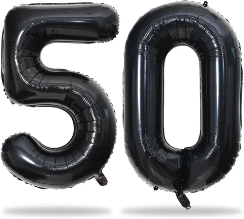 Vista 28 de Globos negros del número 10 para decoraciones de cumpleaños número 10, globos de helio de mylar de lámina de 40 pulgadas negros del número 1 & 0
