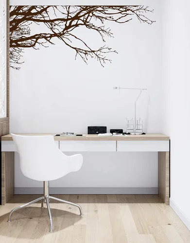 Vista 11 de Adhesivo decorativo para pared de árbol grande, ramas negras semi-brillantes, (21 x 50 pulgadas) de izquierda a derecha. Extraíble, no necesita