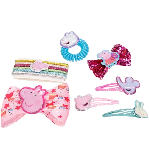 Vista 5 de Peppa Pig - Mochila Townley Girl Bolsa de regalo de maquillaje cosmético incluye accesorios para el cabello y mochila de PVC impresa para niños