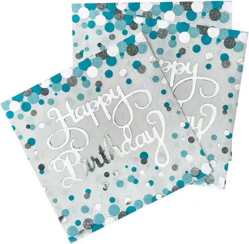 Vista 2 de Servilletas desechables de 2 capas desechables ecológicas para fiestas de cumpleaños para adultos y niños, paquete de 40 servilletas desechables