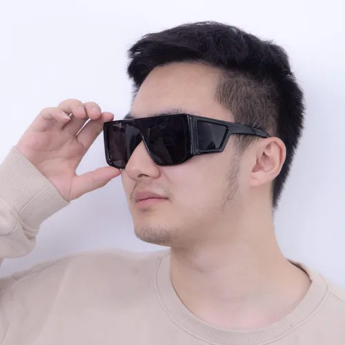 Vista 3 de Gafas de sol envolventes para hombre y mujer que se ajustan sobre los anteojos protectores laterales divertidos tonos cuadrados de diseño y2k
