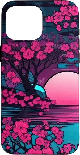 Vista 19 de Synthwave Cherry Blossoms Case for iPhone 17