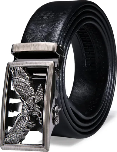 Vista 36 de Barry.Wang Cinturón de trinquete de cuero para hombre 1 3/8" hebilla A Oro Verde