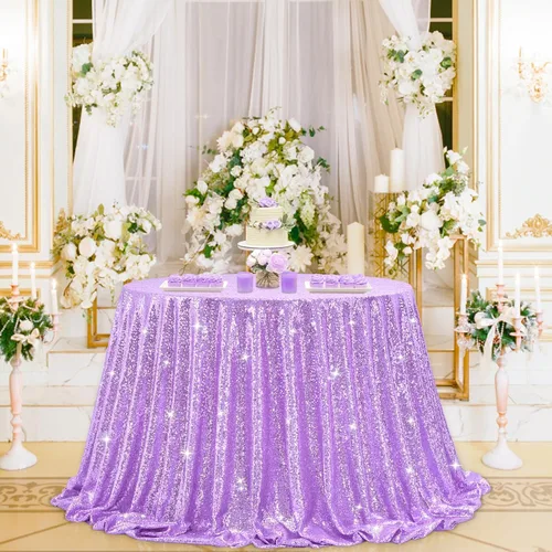 Vista 90 de B-COOL Mantel de lentejuelas con brillo para mesas, color azul bebé, mantel de lentejuelas para decoración de mesas, para bodas, Navidad