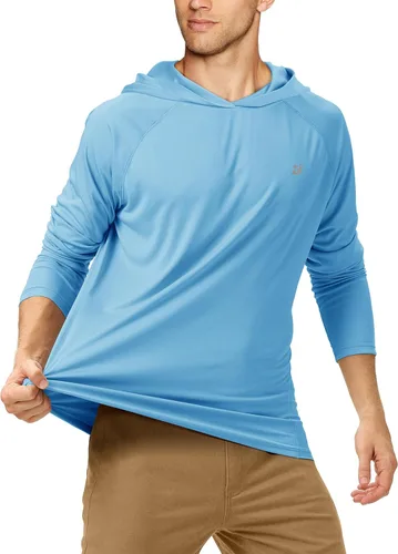 Vista 2 de Roadbox - Camisetas de pesca para hombres, FPU +50, de manga larga, con protección solar, con máscarasin máscara, para uso en exteriores, senderismo