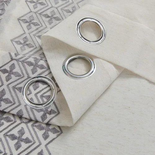 Vista 7 de Cortinas de Lino Natural de 63 Pulgadas de Largo, Juego de 2 Paneles para Sala de Estar y Dormitorio, Cortinas Semitransparentes con Ojales que