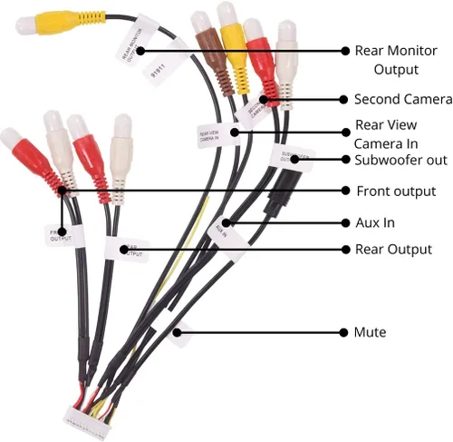 Vista 4 de Xtenzi Arnés de montaje de cable RCA para automóvil compatible con Pioneer DMH CDP1888, CDP1889 - XT91911