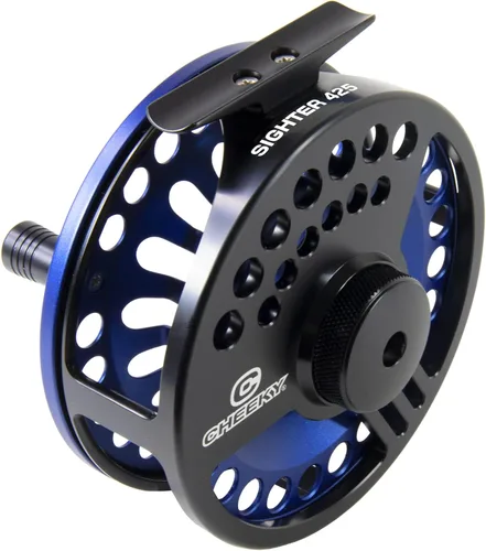 Vista 2 de Cheeky Carrete de pesca con mosca, 4.25 pulgadas, negro/cobalto, C-SIG-425-RBC