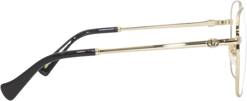 Vista 3 de Gucci GG1144O-001 Gold Square Gafas de mujer, Dorado (Gold-001)