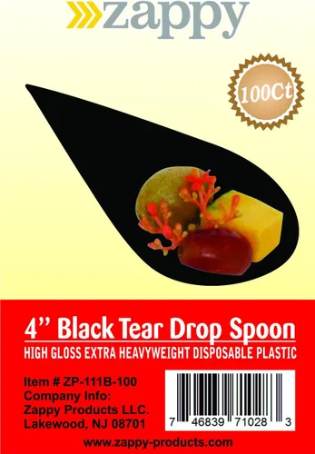 Vista 5 de Zappy - Mini cuchara para aperitivos/Cucharas para cata/Plato de postre asiático, 100 unidades, Negro