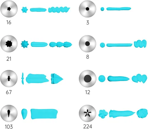 Vista 4 de Kasmoire Juego de 9 puntas redondas para tuberías y 8 puntas de glaseado para decoración de pasteles