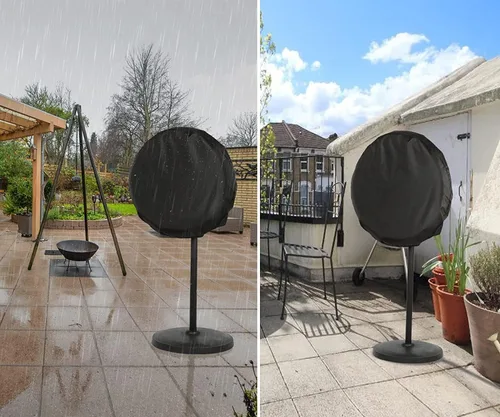 Vista 3 de Cubierta de ventilador – Fundas impermeables para ventilador exterior – Pedestal de pie grande exterior y cubierta de ventilador industrial