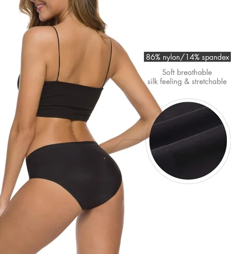 Vista 4 de Altheanray - Ropa interior sin costuras para mujer, ropa interior de bikini suave y elástica, paquete múltiple