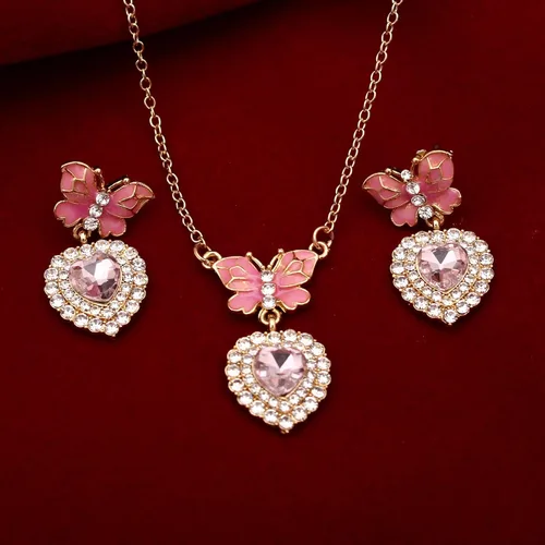 Vista 3 de Collar con colgante de mariposa chapado en oro de 18 quilates y platino estilo Y2K para mujeres, niñas, adolescentes, amigas, amistades, fiestas
