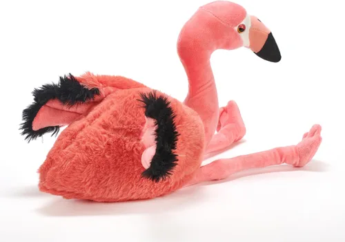 Vista 6 de The Petting Zoo Flamenco de peluche, regalos para niños, animales salvajes del zoológico Onez, juguete de peluche de flamenco de 12 pulgadas