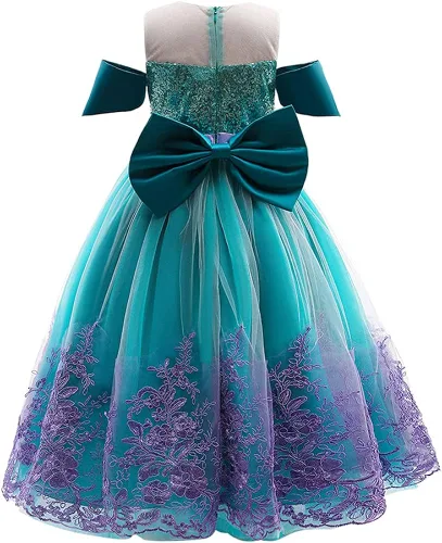 Vista 3 de Disfraz de sirena para niñas, disfraz de princesa, fiesta de cumpleaños, Halloween, Navidad, carnaval, cosplay