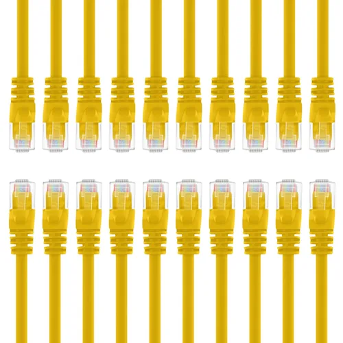 Vista 51 de GEARit Paquete de cables Ethernet Cat 6 - Paquete de 20 cables de conexión Ethernet Cat6 de 1 pie Cable de conexión de red RJ45, conectores sin