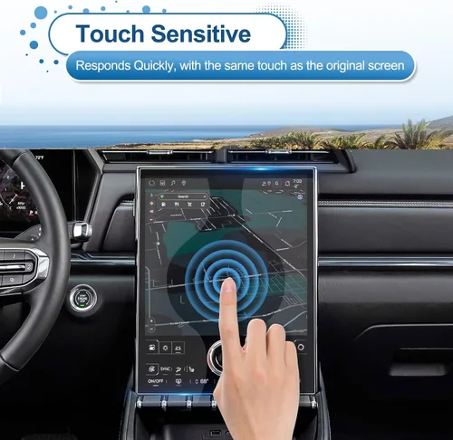 Vista 5 de Protector de pantalla de terreno 2025 2026 para GMC Terrain (Elevation/Denali/AT4), pantalla táctil de 15 pulgadas, vidrio templado 9H 2026 2025
