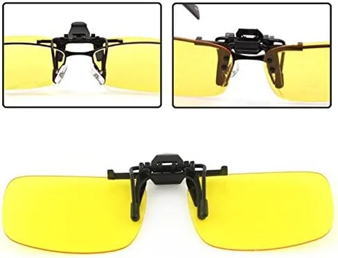Vista 4 de ZYZH 2x Polarized Clip On Sunglasses Flip Up Fit Over Night Vision Glasses Anti Glare Men Women Driving Sports with Box