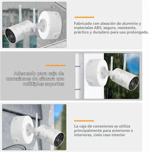 Vista 4 de OSALADI Soporte de cámara de seguridad hemisférica para montaje en techo, protector de cable resistente a la intemperie, caja de cubierta de alambre