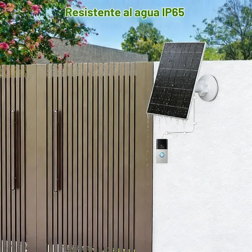 Vista 4 de Zivif Panel solar de 7 W compatible con timbres Ring Video Doorbell 2, 3, 3 Plus y 4