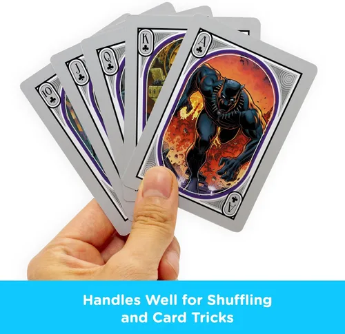 Vista 4 de Aquarius Marvel Comics Black Panther - Baraja de cartas con temática de Black Panther para tus juegos de cartas favoritos, mercancía