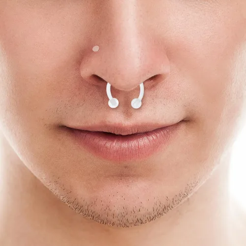 Vista 4 de Satix Retenedores de piercing transparentes de estilo mixto para cirugía de trabajo, retenedor de aretes transparente Bioflex, retenedor de anillos