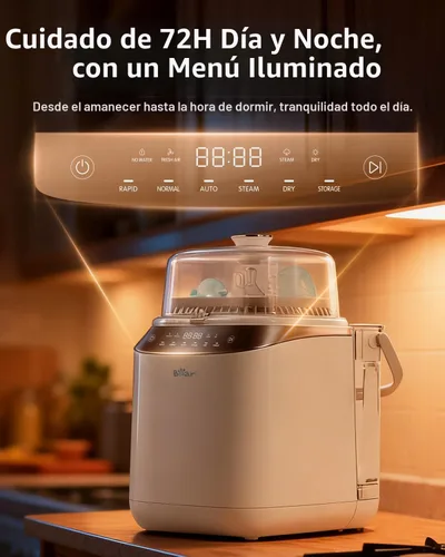 Vista 4 de Lavadora de Biberones Bear Pro, Lavadora y Esterilizador y Secador de Biberones - Todo en una Máquina para Biberones, Piezas de Bomba y Artículos
