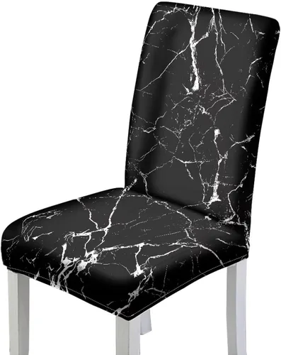 Vista 14 de HUGS IDEA Christmas Seat Covers for Dining Room Chairs Set of 6 Music Notes Stretch Chair Slipcovers Protector Removable and Washable Kitchen Dining