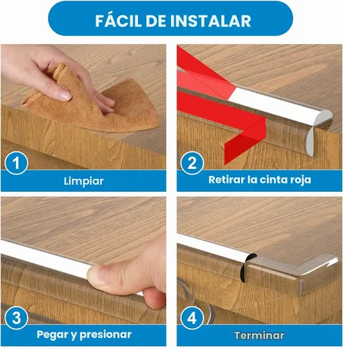 Vista 6 de Protector de esquina transparente de 20 pies con 4 esquinas, protector de esquina a prueba de bebés, protector de esquinas para muebles