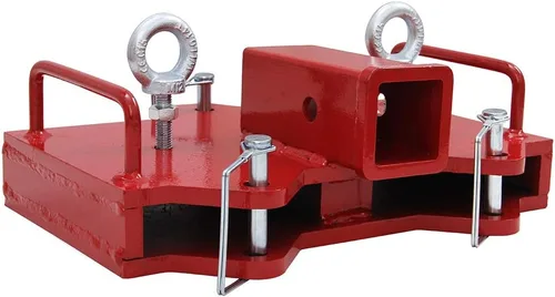 Vista 8 de NIXFACE Accesorio de remolque de carretilla elevadora de 2 pulgadas, receptor de enganche de remolque para horquillas de plataforma dobles
