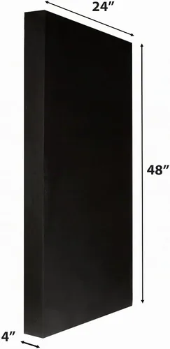 Vista 3 de ATS Acoustics Panel Acústico Microsuede 24" x 48" x 4" Borde Cuadrado (negro)