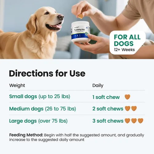 Vista 7 de Suplemento de probióticos masticables para perros, apoya la salud digestiva e intestinal, con prebióticos y enzimas para aliviar la diarrea