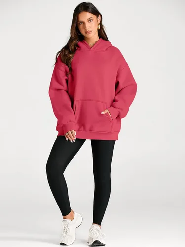 Vista 131 de Trendy Queen - Sudaderas extragrandes con capucha para mujer, suéteres de manga larga, sin botones, de vellón, de otoño, ropa de invierno