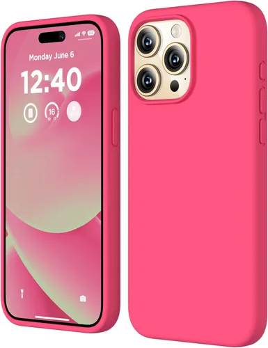 Vista 23 de Funda compatible con iPhone 15 Pro, funda de silicona líquida, funda protectora de cuerpo completo a prueba de golpes, funda delgada para teléfono