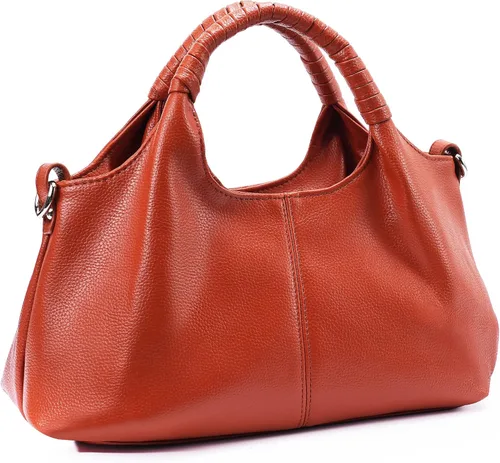 Vista 8 de Bolso con asa superior, bolsos y bolsos de cuero genuino para mujer, bolsos cruzados Hobo, bolsos de cuero para mujer