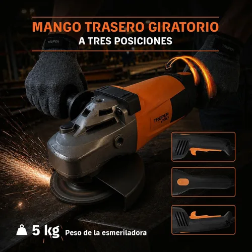Vista 5 de Amoladora angular 7', profesional, 2100 W